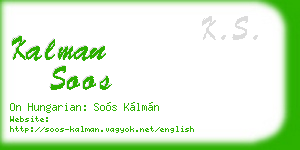 kalman soos business card
